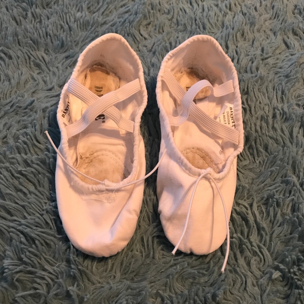 White ballet slippers